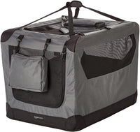Amazon Basics Portable Folding Soft Pet Dog Crate Carrier Kennel - GREY / 30.0"L x 21.0"W x 21.0"H