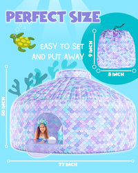 Air Tent for kids Door 77 x 50 in - Mermaid Magic Fort - image 2