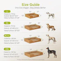 Jumbo Dog Bed for Extra Large Dogs, Orthopedic Dog Bed with Cooling Gel Memory Foam, Waterproof Pet Bed with Removable Washable Cover, 45" Pet Sofa Couch Dutch Velvet with Bone Toy, Brown