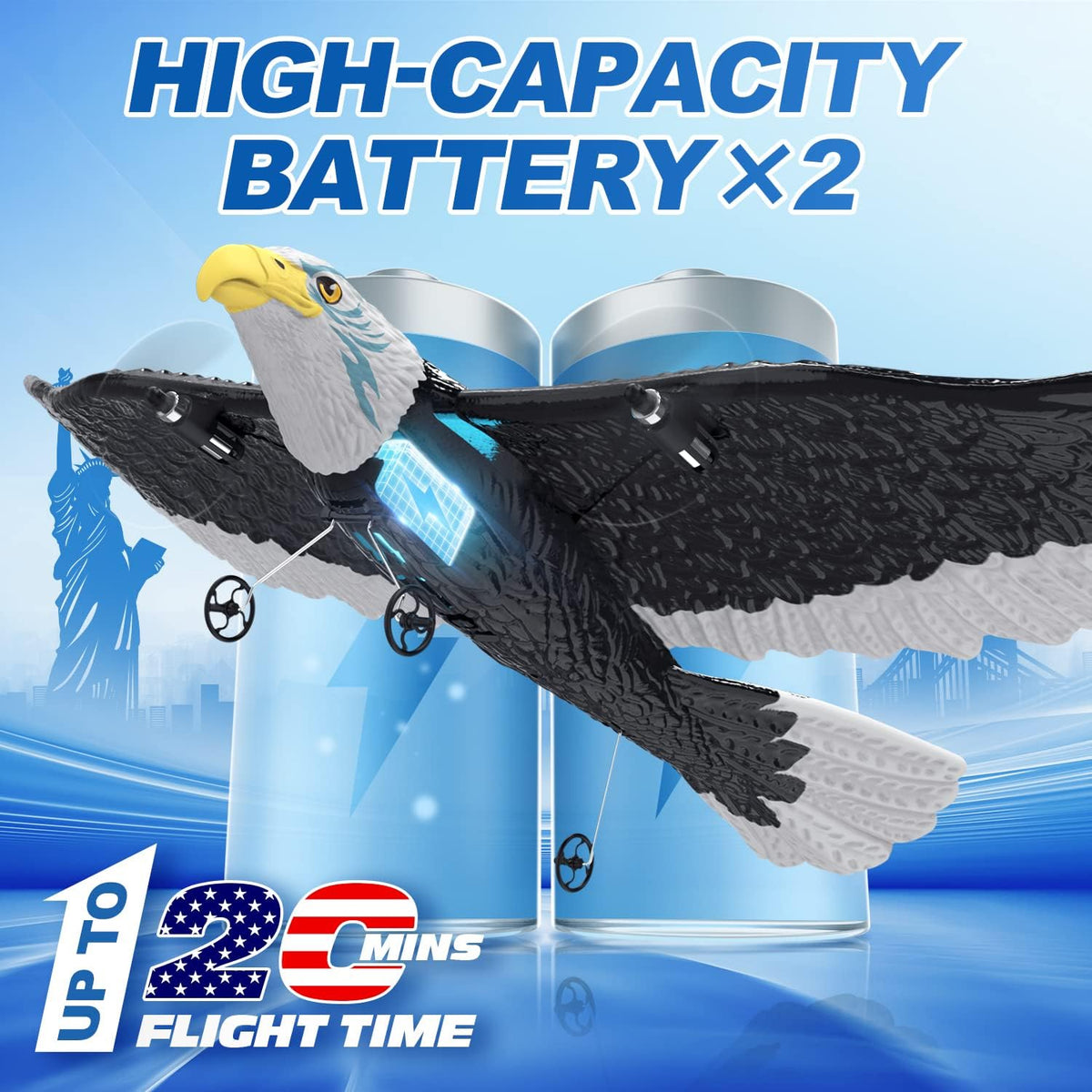 DEERC 2CH Eagle RC Plane for Kids - image 3