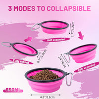 Dog Bowl Pet Collapsible Bowls - Medium / Pink+Purple - image 3