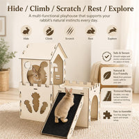 Large Bunny House and Hideouts - Extra Large-3 House with Anti-Slip Ramp - image 2