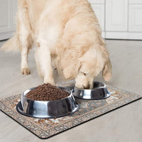 Dog Food Mat for Floors, Absorbent Pet Cat Food Bowl Mat - Bohemia 2 / 27"L x 17"W - image 2