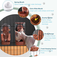 Lemtrflo Rabbit Feeder, Bunny Water Bottle Dispenser - Brown - image 3