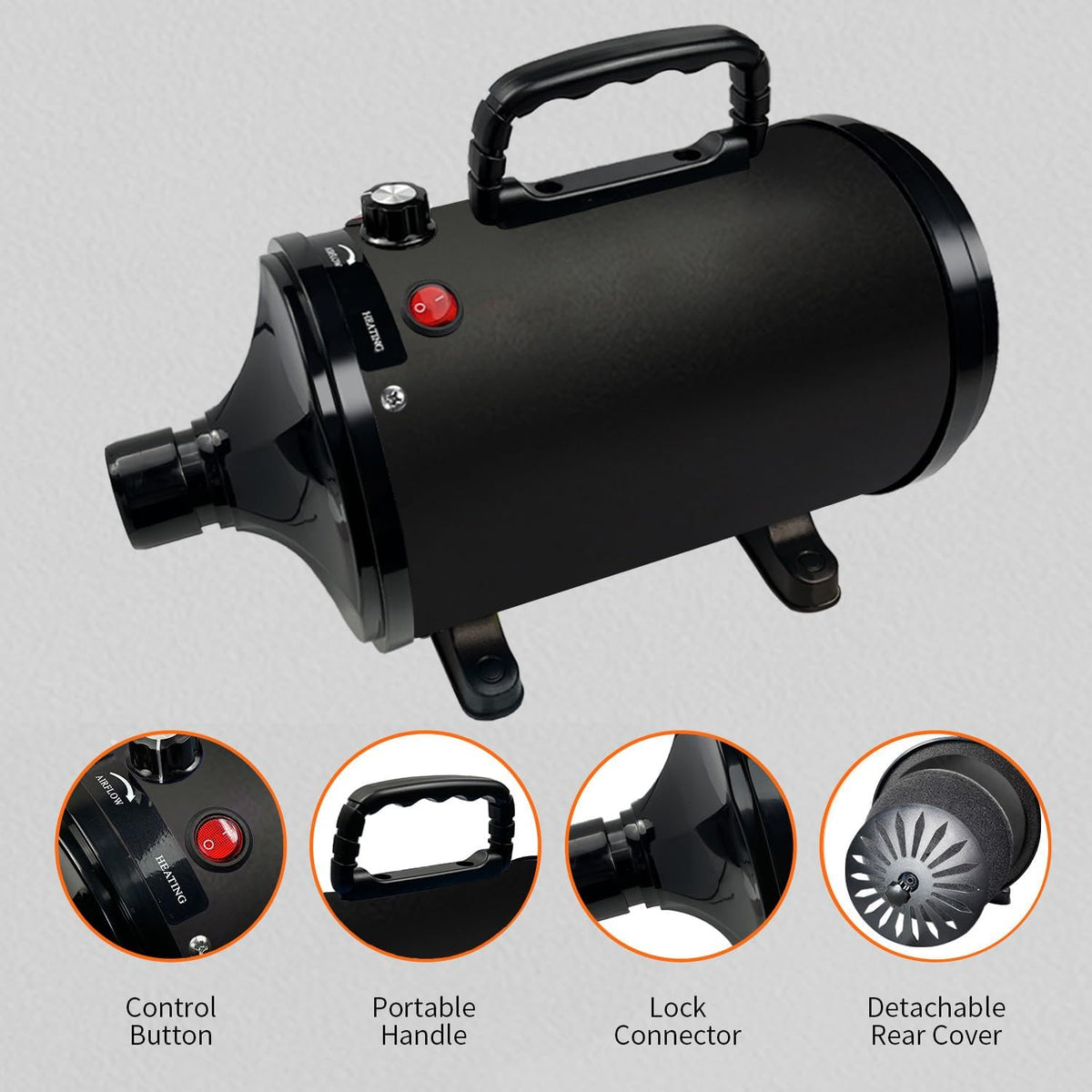 Dog Dryer for Pet Grooming, High-Velocity Force Blow Dryer – Essentials for Dogs - Black Ms - image 3
