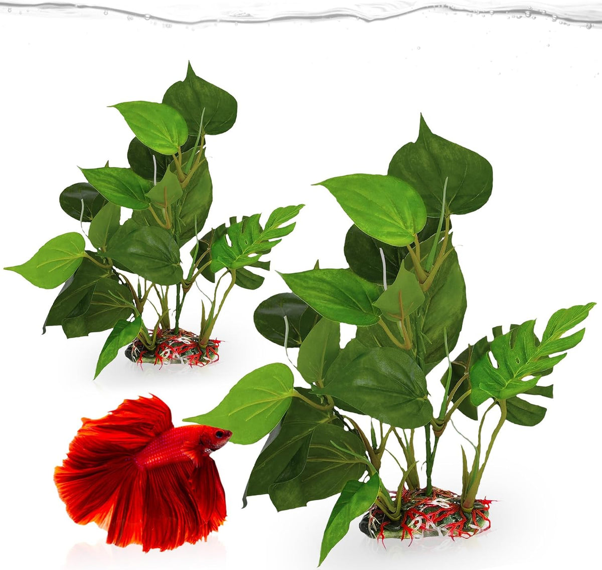 SunGrow Plastic Leaf Plant, Heavy-Duty Ceramic Base - 10 Inches / 2 - image 4
