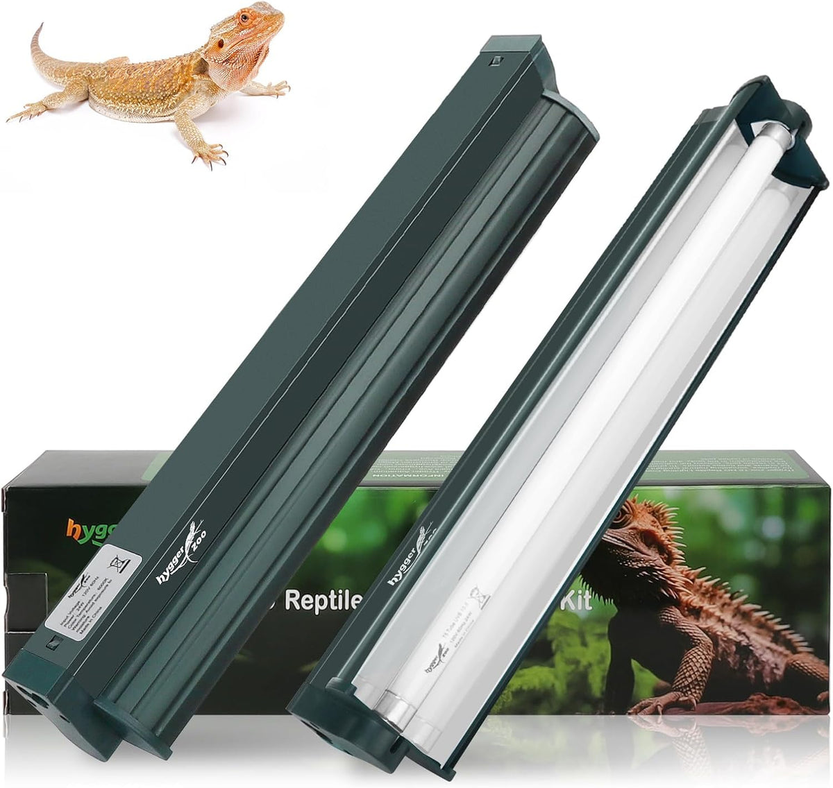 T5 Reptile Light Fixture Combo Kit 24W Light Fixture Reptile - 8W-Green / 8W 12.4IN Green