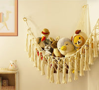 Stuffed Animal Toy Storage Hammock with LED Light - Beige / L (39.5"*39.5"*48") - image 2
