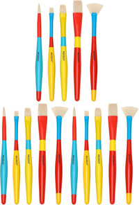 MEEDEN paint brushes set for kids, 5 nylon brushes with colorful wooden handles - view 5