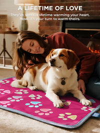 furrybaby Pet Heating Pad for Cats & Dogs, Waterproof Heated Bed - Temp adjustable / round 12in / Pink - image 4