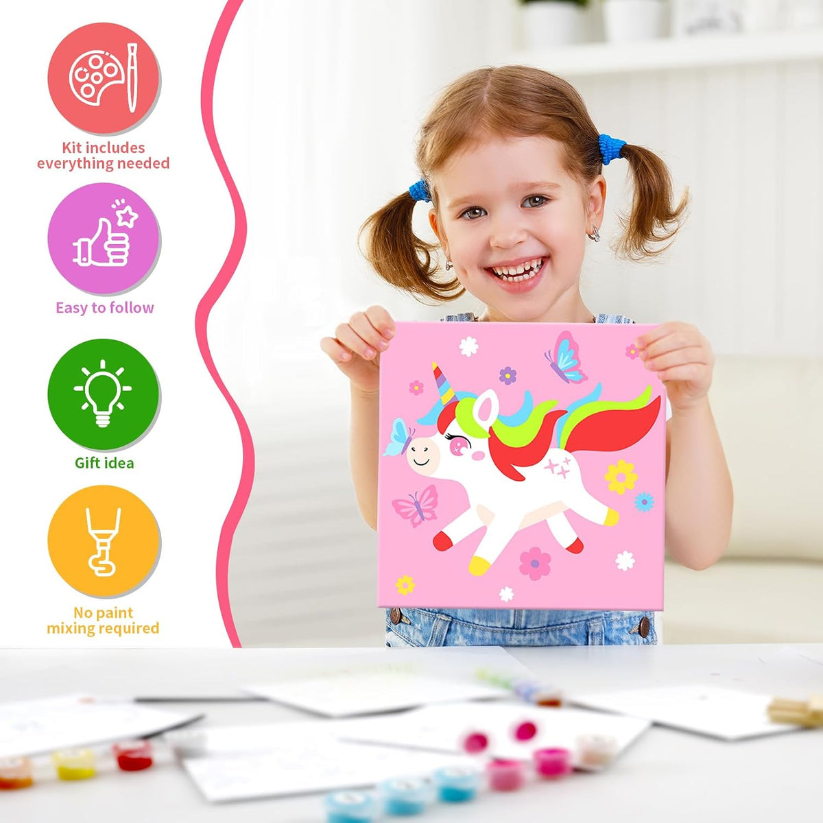 goldentime Kids Paint by Number Kits Including 6 Pre-Drawn Canvas - fantasy - image 3