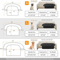 Calming Dog Bed Fluffy Plush Dog Mat for Furniture Protector with Removable Washable Cover for Large Medium Small Dogs and Cats (Large(45x37x6), Dark Grey)