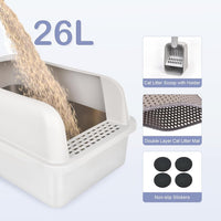 Henkelion Stainless Steel Cat Litter Box with Lid - M-2PCS - image 2