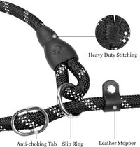 Slip Lead for Dogs, No Pull Training Leash, Padded Handle – Essentials for Dogs - M-3/8"x6'(50-110lbs) / Black - image 4
