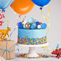 75 Pieces Cake Balls Topper Decorations Foam Cupcake Topper Mini - Blue Gold White Series - image 3