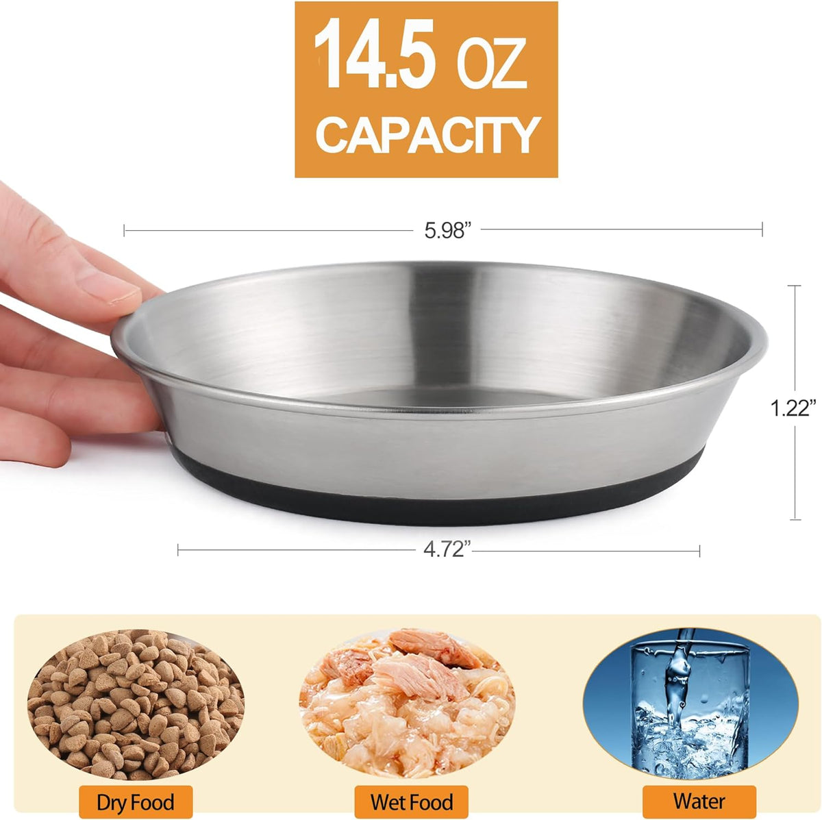 Stainless Steel Cat Bowls - 6 Pack - image 3