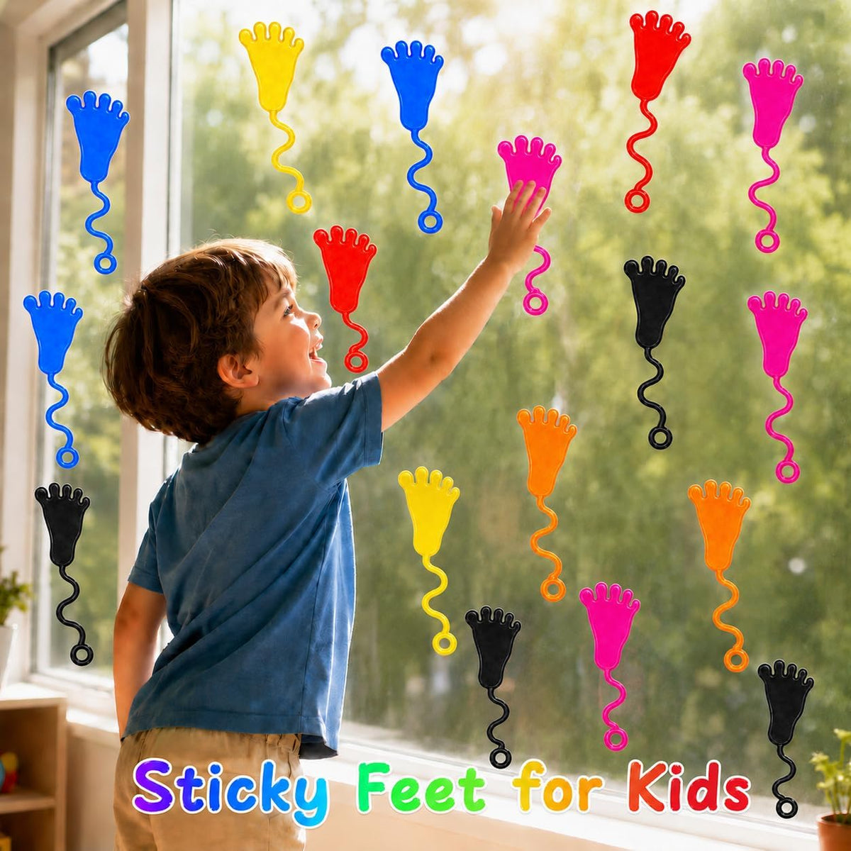 30 Pcs Sticky Spider Web Sticky Hands for Kids Bulk Halloween Party - Feet - image 2
