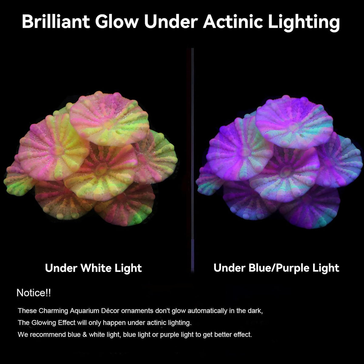 ZtohPyo Glow Fish Tank Decorations - Musfroom Coral - image 3