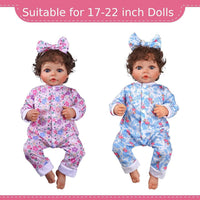 BABESIDE 5 Sets of Reborn Baby Doll Clothes, Headbands for 17 - Red - image 3