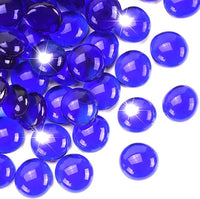 2LB Cobalt Blue Flat Glass Marbles for Vases, Gemstone Beads Vase Filler Decorative Glass Pebbles for Fish Tank, DIY Crafts, Aquarium Decor Rocks