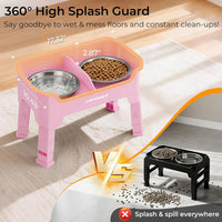 URPOWER Elevated Dog Bowls - Pink / Medium - image 3