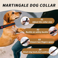 Martingale No Pull Dog Collar for Large Medium Small Dogs - M (15"-23" Neck, 1.5" Wide) / Black Orange - image 4