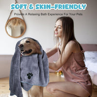 2 Pack Microfiber Dog Towels for Drying Dogs - Grey / 6-Pack - image 2