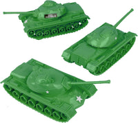 TimMee Toy Tanks for Plastic Army Men, OD Green WW2 3pc - Medium Green