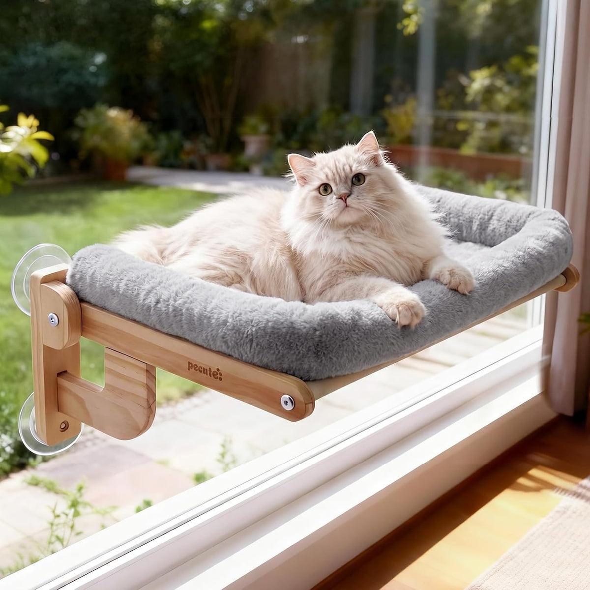 Pecute Foldable Cat Window Perch - Grey / Large