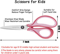 SLEMOON 7 inch left handed student scissors with blue cushioned handles - view 8