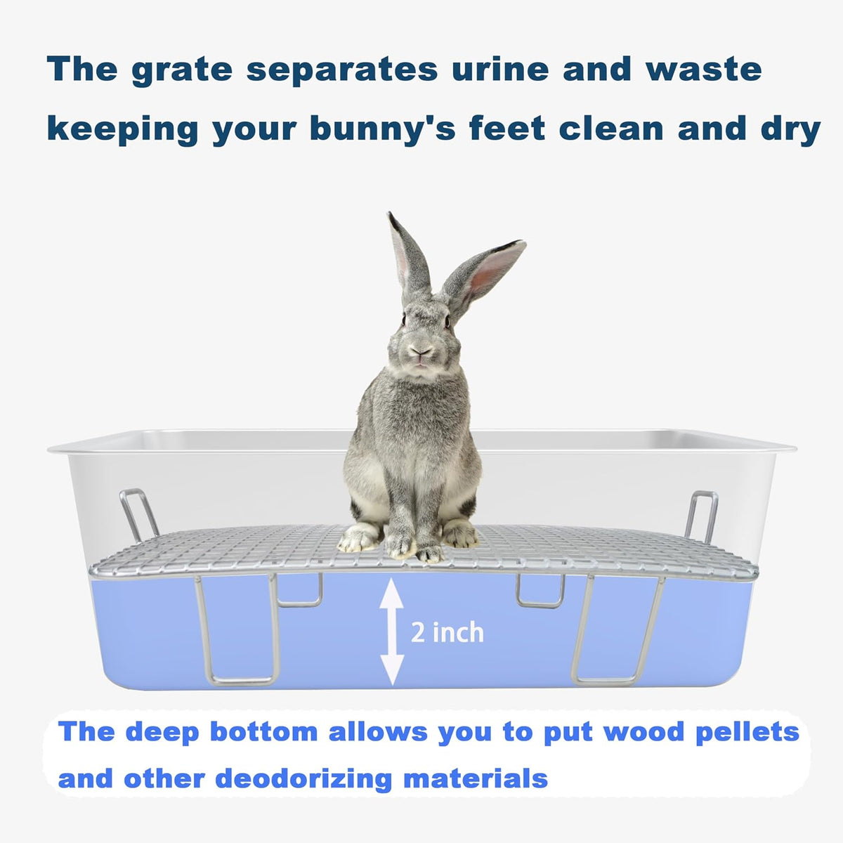 Large Stainless Steel Rabbit Litter Box - Small - image 2