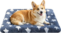 Dog Bed Mat, Reversible Crate Pad - 30"L*20"W*1.5"Th / Dark Blue Stars-1pc