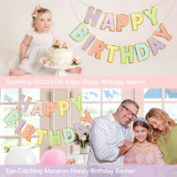 Pre-Strung Happy Birthday Banner - Macaron - image 4