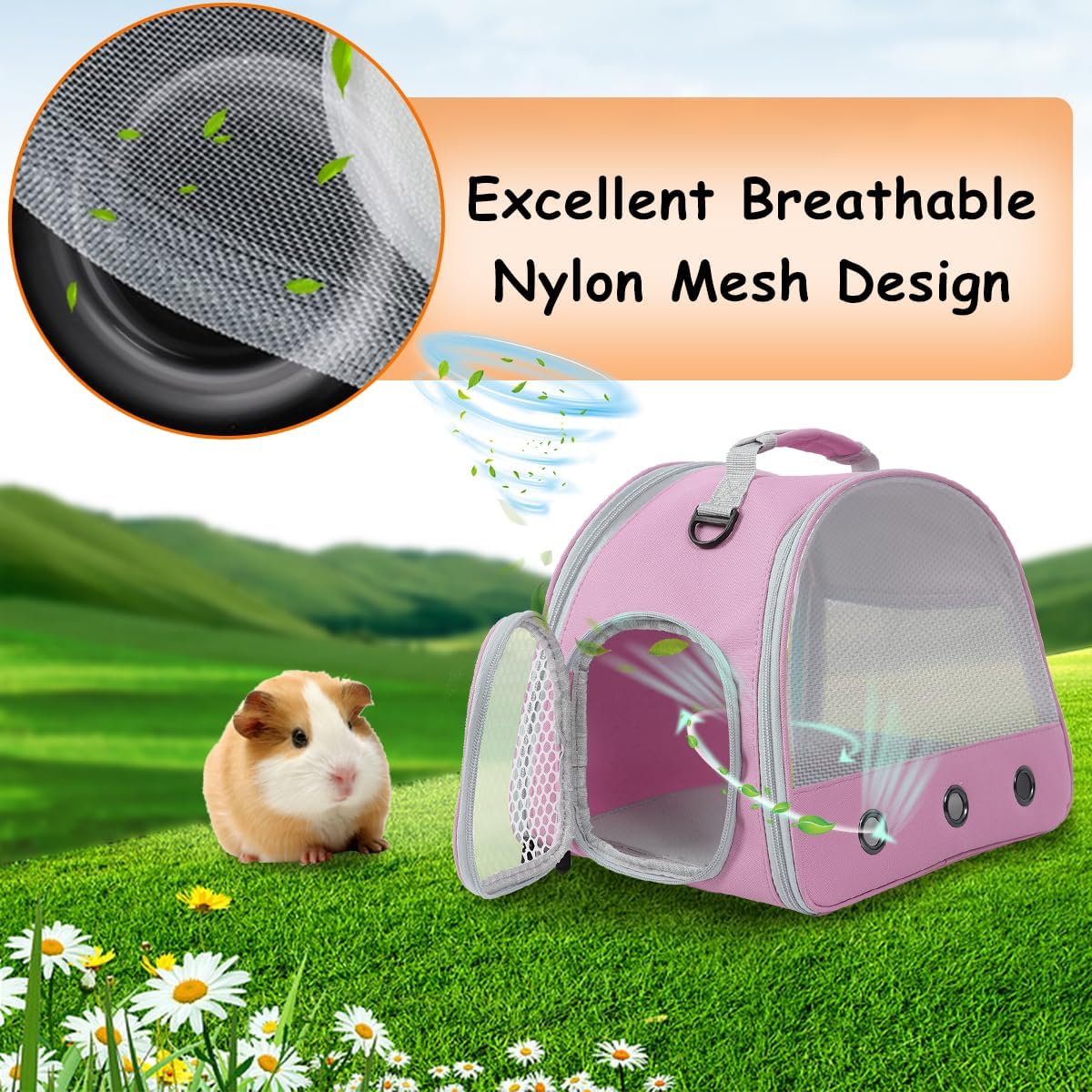 Guinea Pig Carrier Backpack - Pink / Upgraded Mesh - image 3