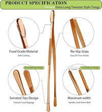 JETKONG 2 Pcs 14-Inch Kitchen Tweezers Extra Long Cooking Tweezer Tongs Stainless Steel Long Food Tweezers (Rose Gold)