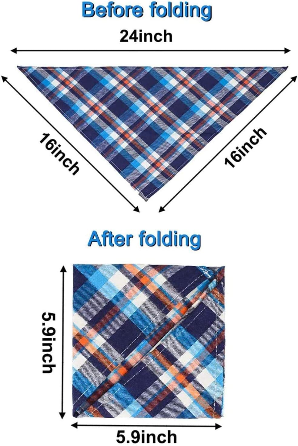 8 Pack Dog Bandanas Large - Large(23.6inch) - image 3