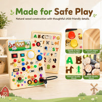 Busy Board with LED Light Switches - Farm Busy Board - image 3