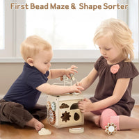 Vanplay Wooden Montessori Activity Cube Toys for 2 Year Old Boy Girl - image 3