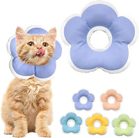Cat Cone Collar Soft, Waterproof Cats Cones to Stop Licking After Surgery, Adjustable Soft Elizabeth Cats Collars for Wound Healing, Flower Shape Cat Recovery Collar (Purple, X-Small)