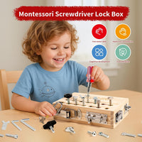 INIFEIDALA Montessori wooden screwdriver board with locks, latches and tools - view 2