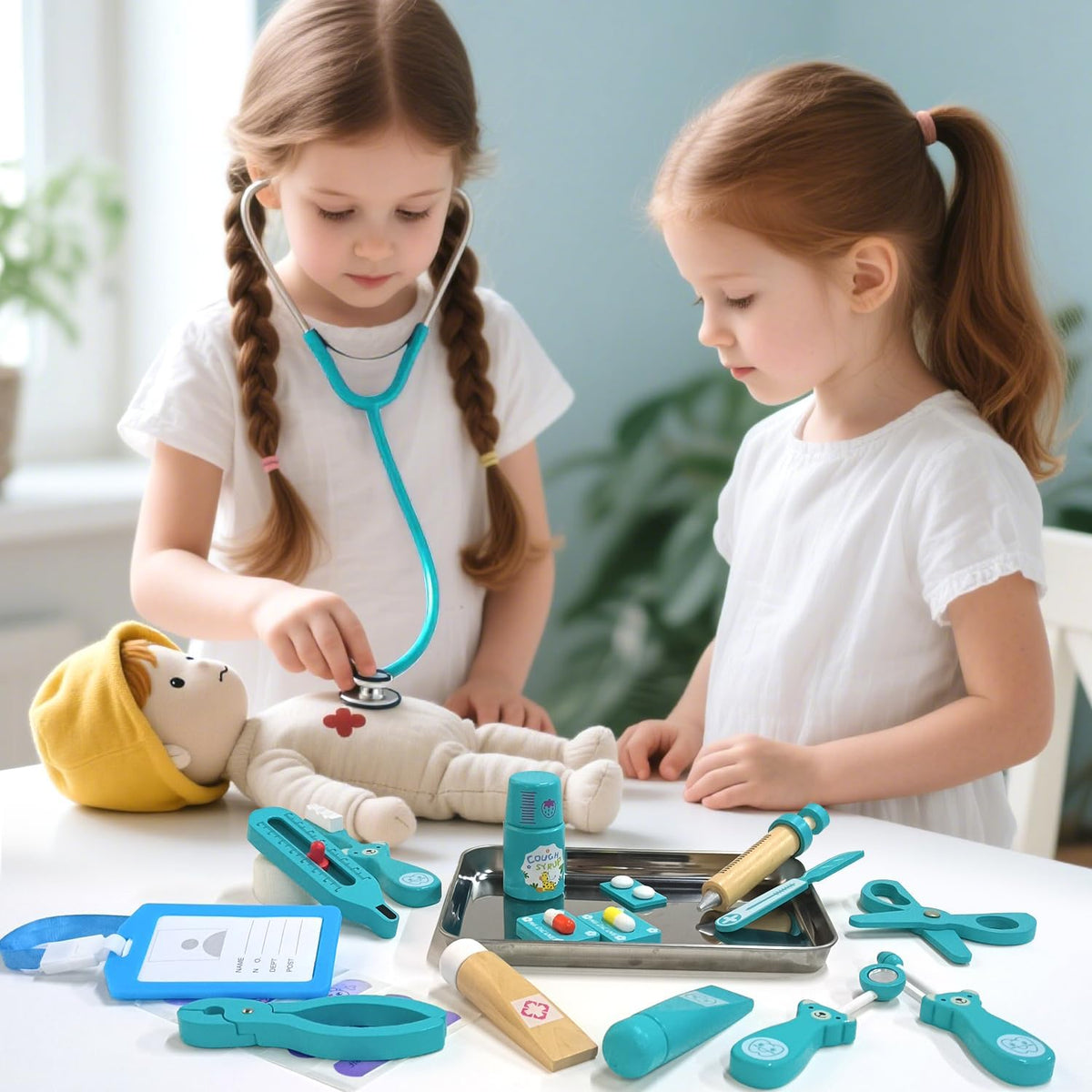 Doctor Kit for Kids, 36 Pcs Pretend Doctor Playset kit for Toddlers 3-5 with Medical Bag & Real - Dark Blue - image 2