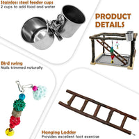 Tfwadmx Parrots Playstand Bird Play Gym Cockatiel Playground Wood - image 3