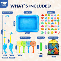 TOY Life Magnetic Fishing Game for Kids, Bathtub and Pool Toy - 4 Kids Fishing Pole With Inflatable Pool - image 3