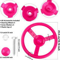 Haconba 10 inch blue plastic playground steering wheel with mounting hardware - view 17