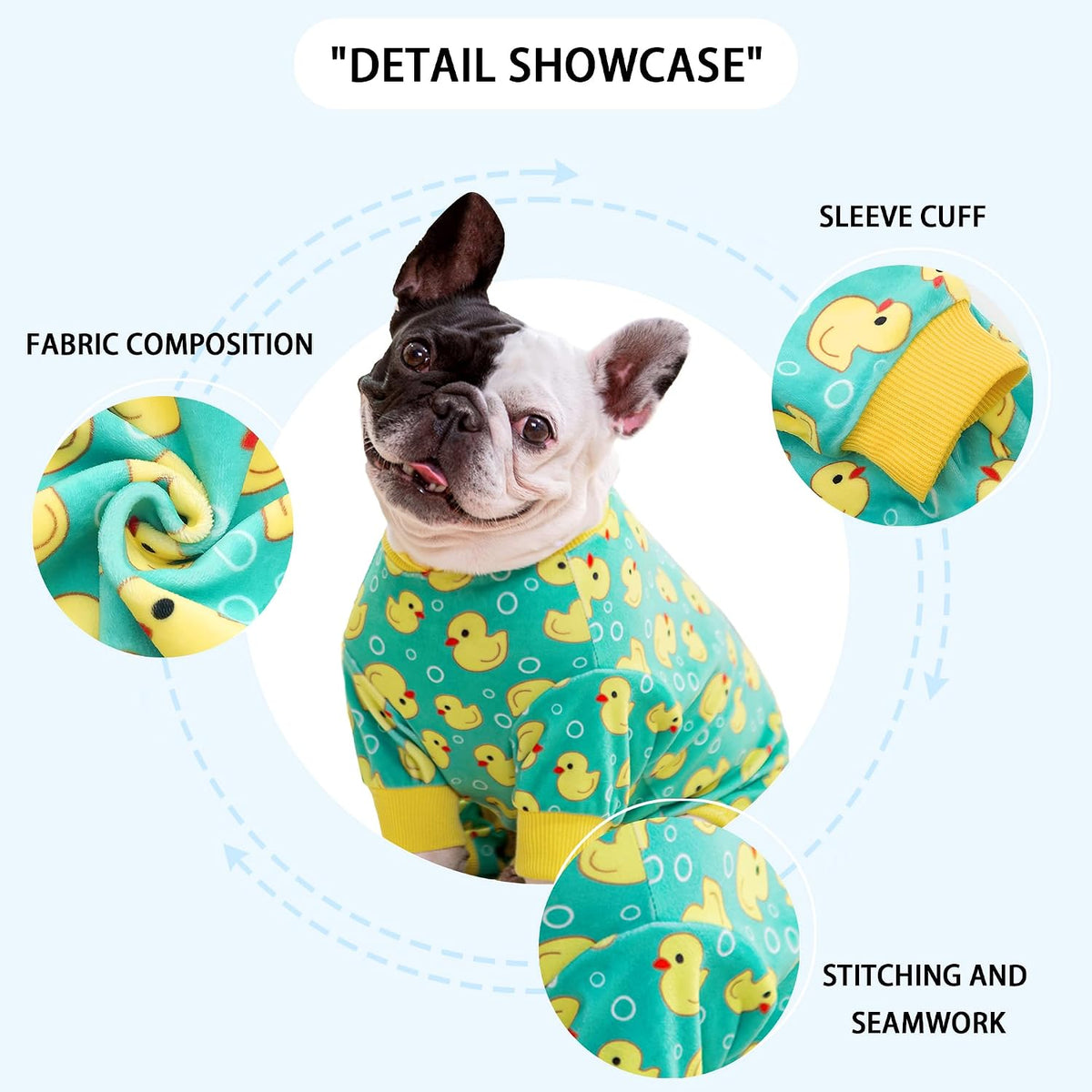 Dog Pajamas Onesie: Comfortable Four-Legged Apparel for Small - Yellow Duck / S-(4~7lb) | Chest(~15.5") - image 2