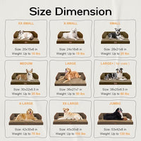 Extra Large Dog Bed-Orthopedic Waterproof XL Dog Bed for XLarge Extra Big Dogs - Foam Couch Sofa Washable with Removable Cover-Brown