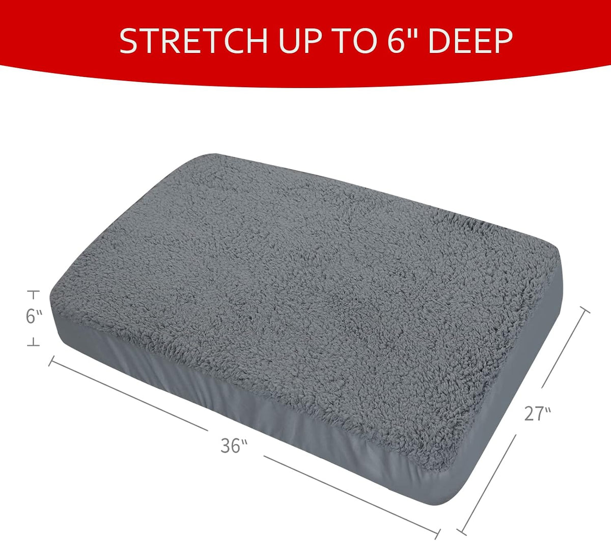 Dog Bed Covers Soft Plush Replacement Washable, Cover Only - 36"L x 27"W x 6"Th / 2 - image 2