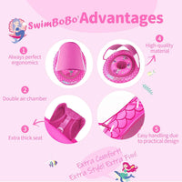 Swimbobo baby pool float with sun canopy and safety seat, Yellow Dinosaur design - view 6