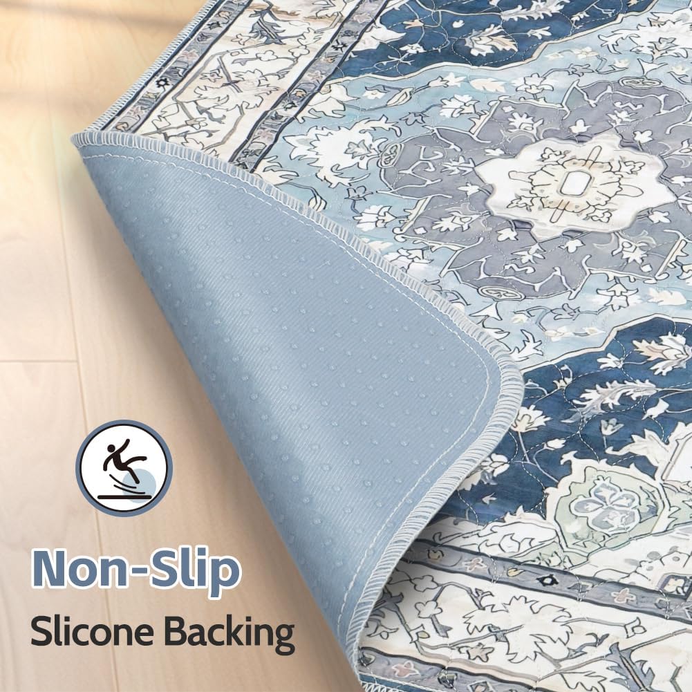Washable Pee Pads for Dogs, Non-Slip Potty Pads - Navy & Ecru / 60"x48" (Pack of 2) - image 3