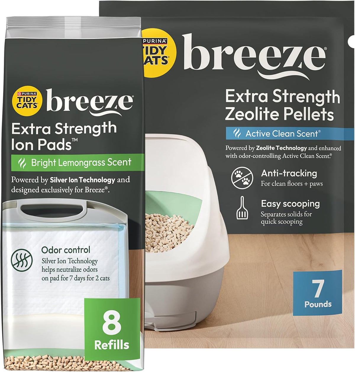 Purina Tidy Cats Breeze Cat Litter Extra Strength Refill Bundle – Daily Care for Cats - 8.18 Pound (Pack of 1)